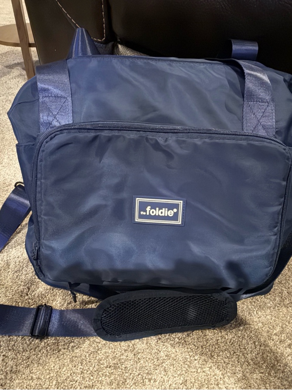 The Foldie Navy Messenger Bag for Women - Lightweight Everyday Carry